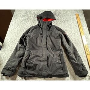 Roxy Winter Ski Jacket Black Womens Med Hooded Dryflight 10K Black Snowboard